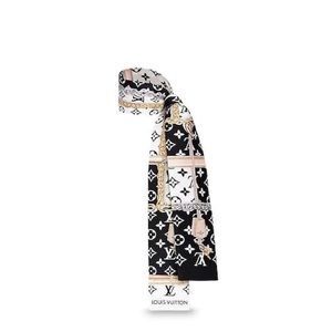 Louis Vuitton Black White Bandeau Monogram Scarf